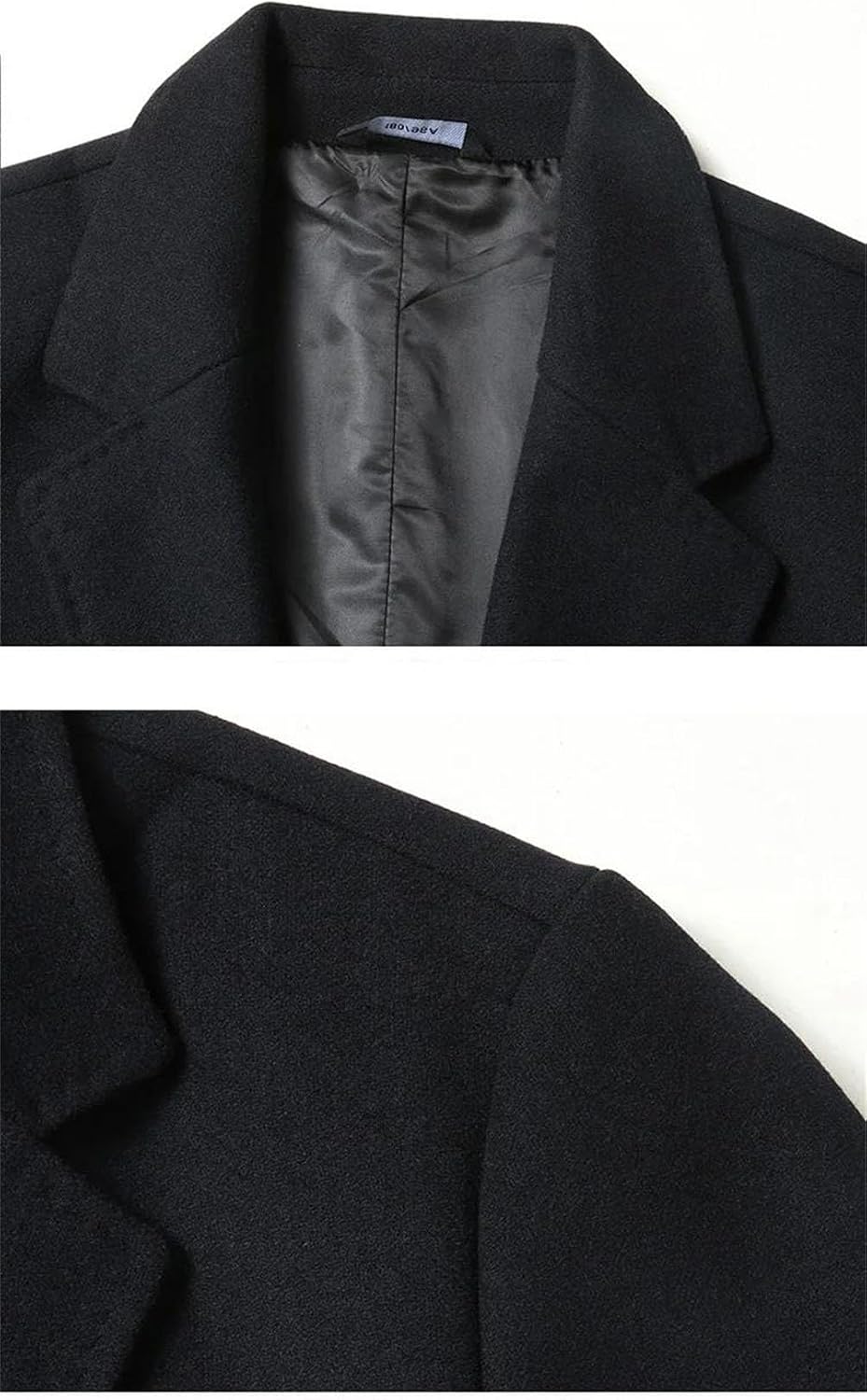 Men's Winter Long Coat Casual Warm Wool Tweed Long Jacket
