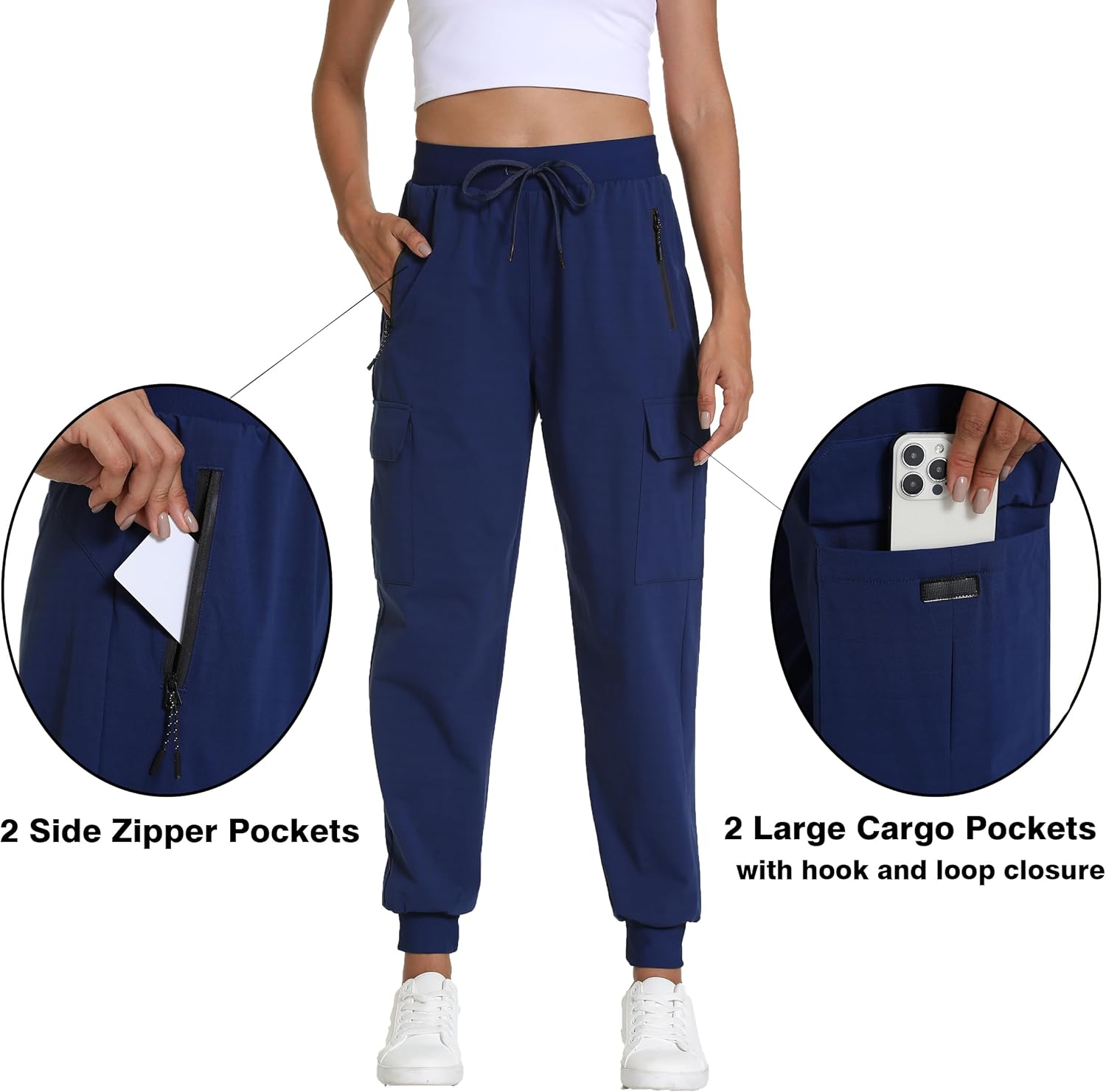 Kcutteyg Womens Water Resistant Hiking Pants with Pockets Quick Dry Soft Athletic Workout Joggers Pants for Camping Travel - Image 3