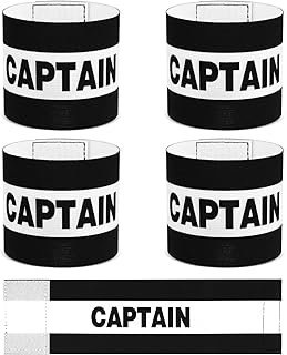 4 Pcs Captain Arm Bands for Soccer, Black Adjustable Soccer Captain Armband, Arm Bands Football for Adults and Youth, Suitable for Rugby, Basketball, Volleyball Teams