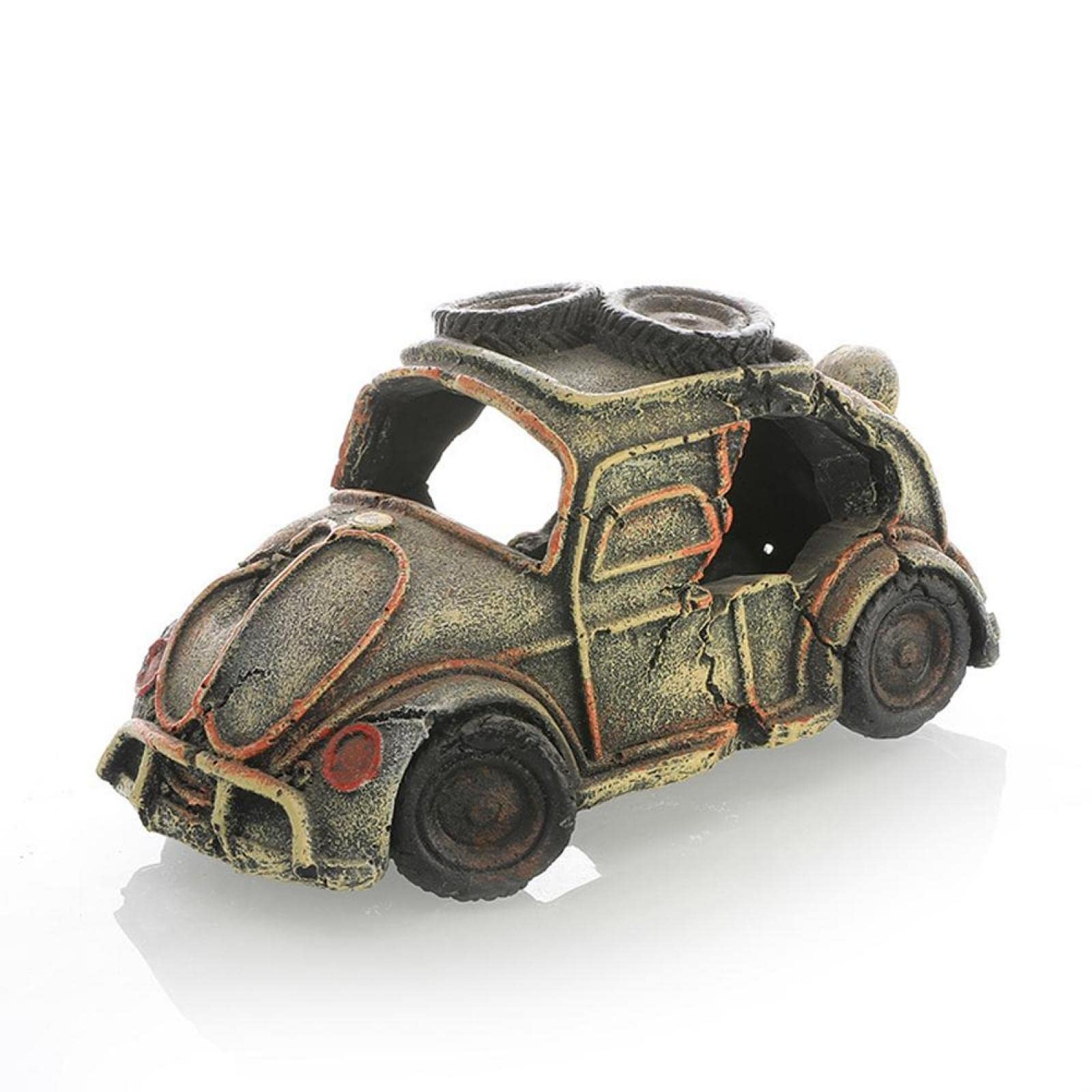 Aquariumdekoration, Harz-Wrack-Auto-Ornament, Fisch-Garnelen-Versteck, Höhle, Unterschlupf, kaputtes Fahrzeug, Haus, Aquarium, Landschaftsbau, 1 Stück, 03