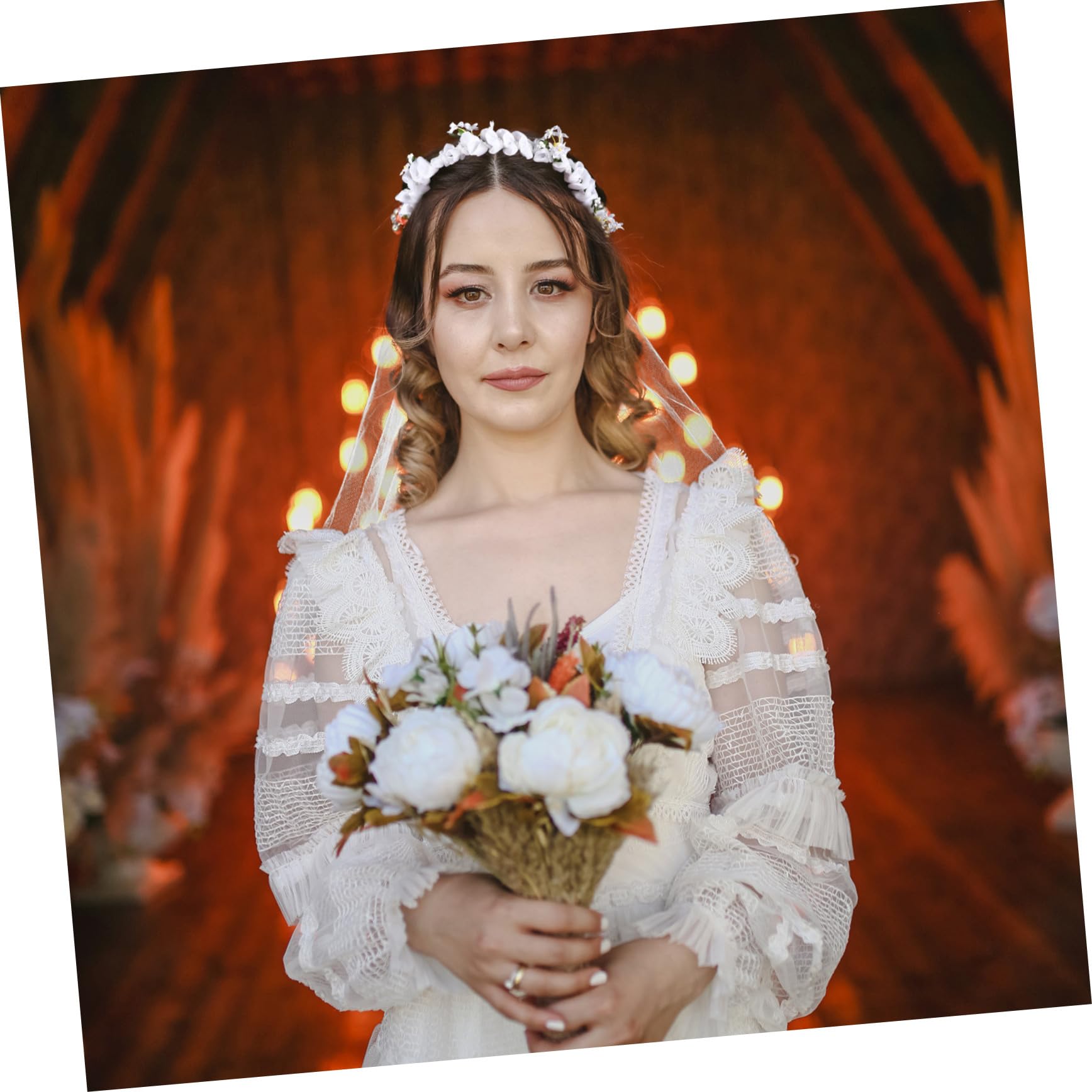 VICASKY 2 Pezzi Artificiale con per Sposa Fascia e Durevole per Matrimonio Accessorio Fotografico Raffinato per e Feste Nozze