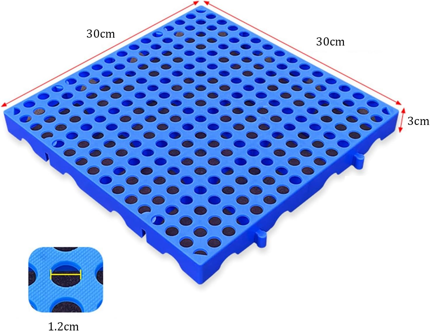 Plastic Pallet, Storage Nestable Shipping Grid Pads, Automotive Supermarket Non-Skid Platform, Firm Warehouse Pet Pad, Easy to Stack(30x30x3cm/5pcs)