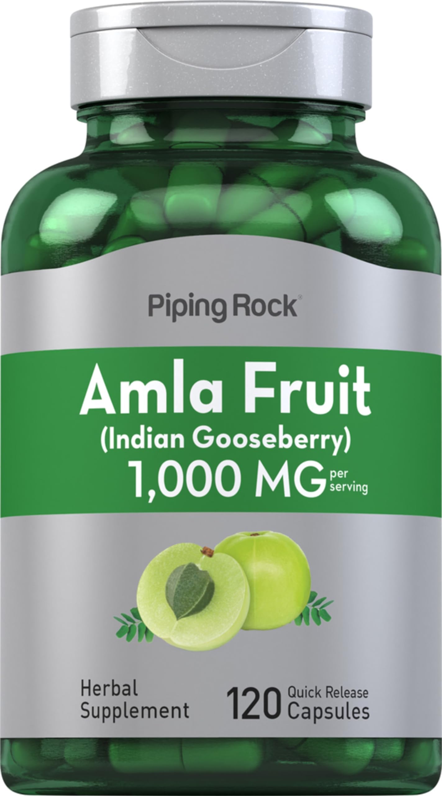 Piping Rock Amla Capsules 1000mg | 120 Pills | Fruit Extract Supplement | Non-GMO, Gluten Free