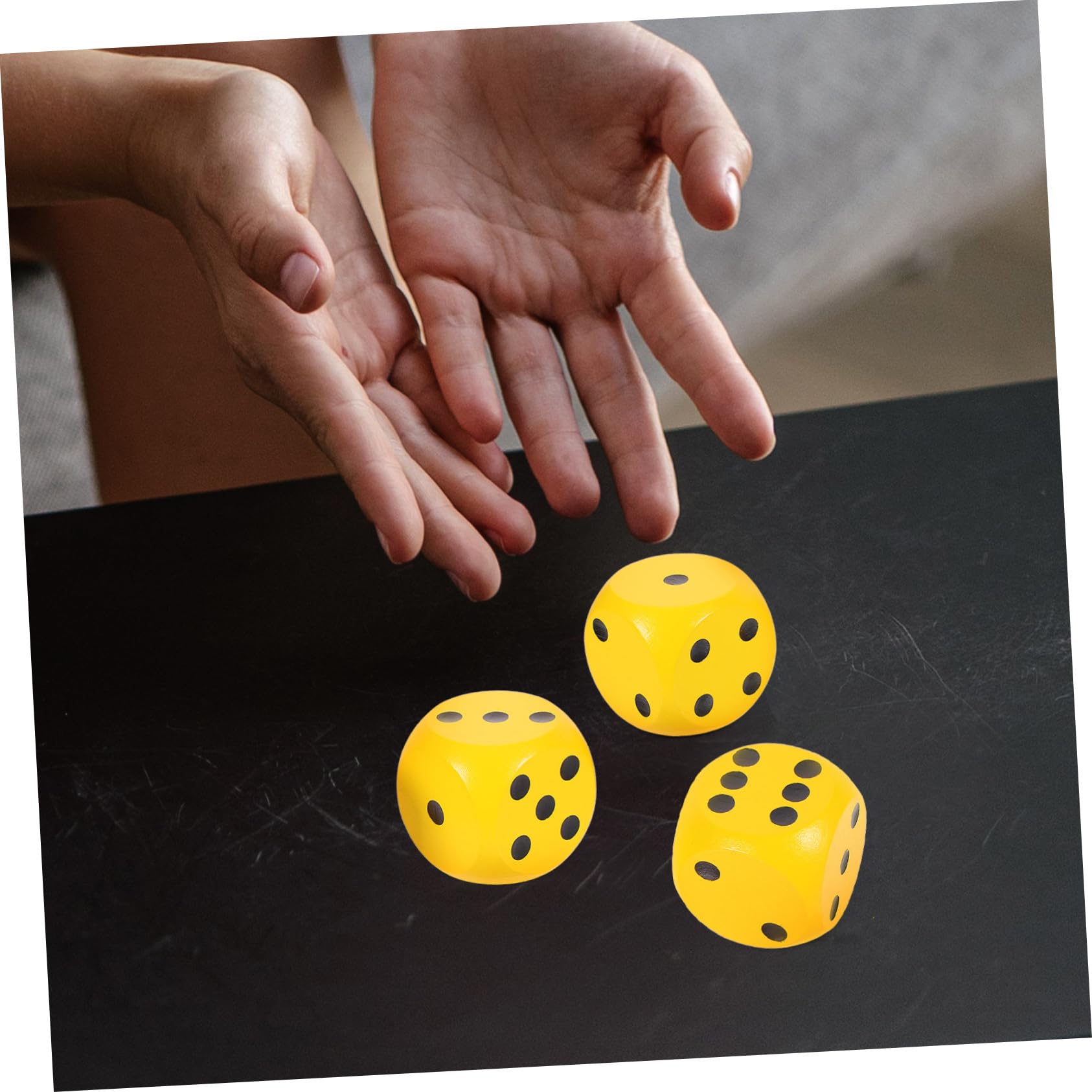 Dadi da Gioco in Legno Gialli 3 Pezzi, Portatili e Leggeri