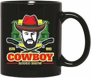 Cowboy Rodeo Humor Western Texas Gift for Horse Riding Cowboy Show Fans 11oz 15oz Black Coffee Mug