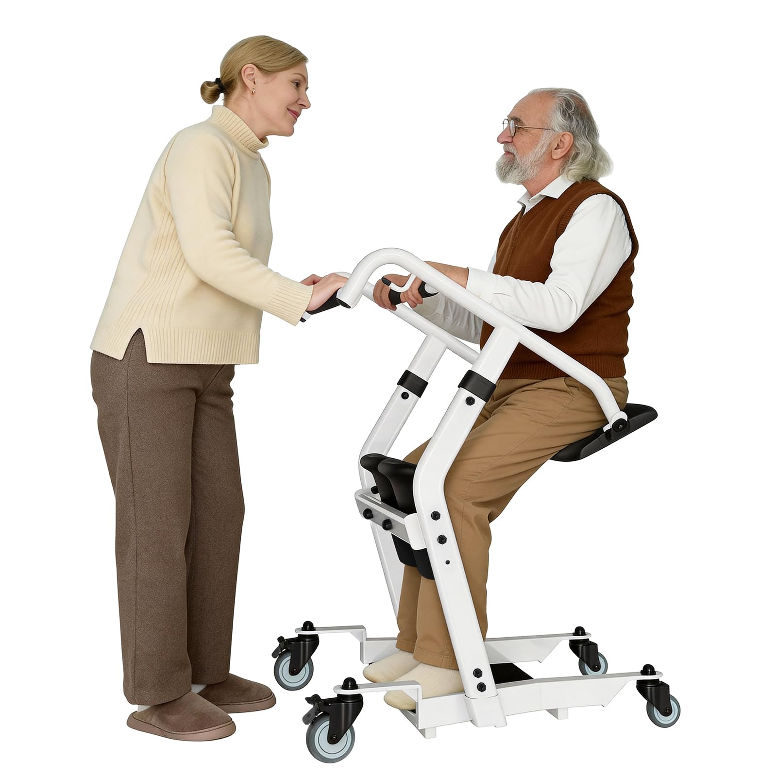 VOCIC Patientenlifter Transferhilfe für Senioren bis 180KG AY03, Indoor Mühelos Transferlifter Rollstuhl für Ältere Menschen, Sitz-zu-Steh-Lift Patientenlift Hilfsmittel Zuhause