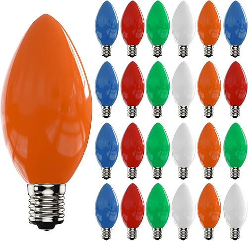 Miniatura 8 de GOOTHY Paquete de 6 bombillas LED C26 de repuesto, bombillas de repuesto de punta de torpedo transparente de 3 V, bombillas de base de candelabro