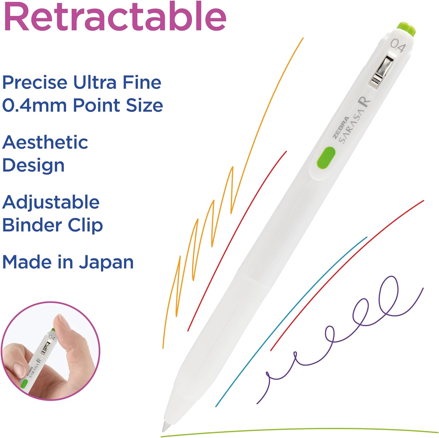 Zebra Pen, SARASA R Gel Pens, Red Ink, 0.4mm Fine Point, Vivid Ink to Create Deep, Saturated Color and Smooth Gel Lines, Quick-Drying for Smear-Free Writing, Made in Japan, 12-Pack (47570)