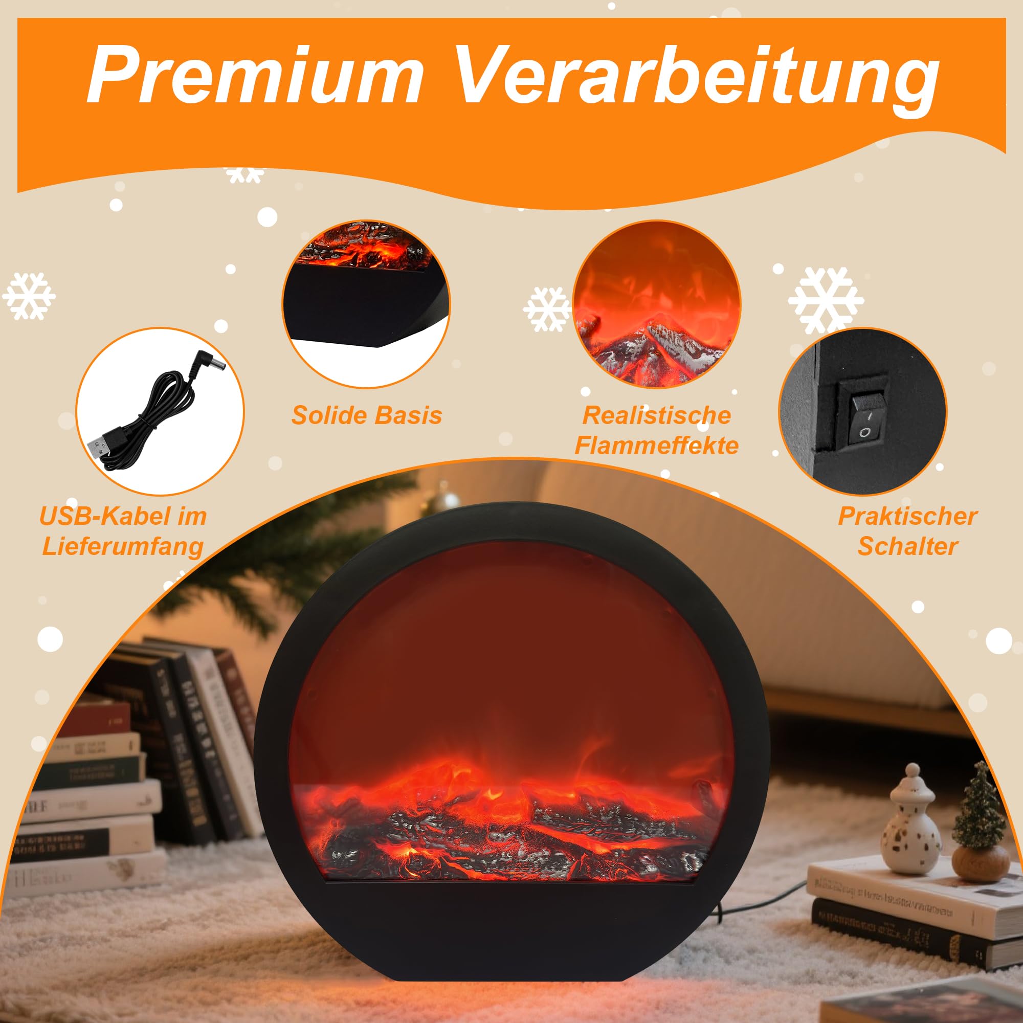 Led Kamin, Kaminlampe, Elektrische Kamine Mit Flammeneffekt | USB-Betrieben, Batteriebetrieben, Kaminfeuer Simulation, Tischkamin Ornament