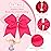 16PCS 8 Large Cheer Hair Bows Ponytail Holder Elastic Band Handmade for Cheerleading Teen Girls College Sports (Dark Rose, 1 Count (Pack of 16))