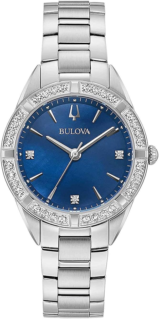 Bulova Orologio Analogico Quarzo Donne con Cinturino in Acciaio Inox 96R243