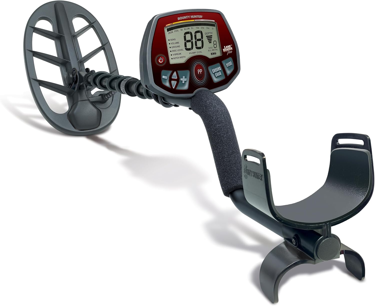 Bounty Hunter Land Ranger Pro Metal Detector for Adults with 11" DD Searchcoil, Enhanced V-Break, Ground Balancing, and Target Identification System