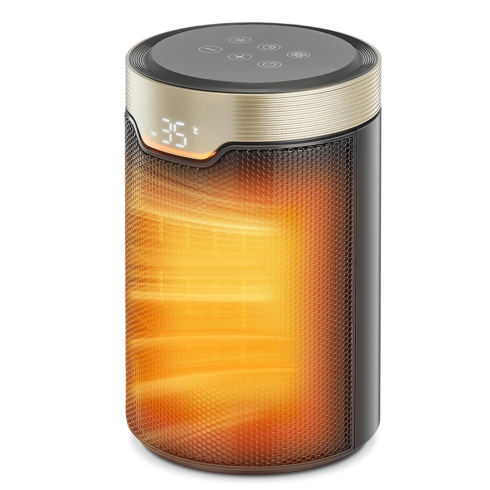 FOHERE Small Space Heater Portable Electric Heaters for Indoor Use with Thermostat 24H Timer Auto-off Function 5 Modes