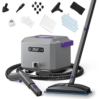 Steam Cleaner: Fast 50-Sec Heat-Up-21-Piece Kit-0.6Gal (2.2L) Tank Refill Anytime-No Cooling-Detachable Hose Multi Steamer Mop for Home Car Bed Furniture Tile Grout Floor Kitchen Cleaning Grey - Amazon product rated Grade B