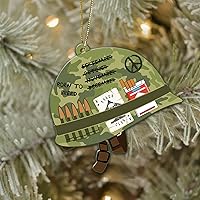 Vista 3 de Adorno de Navidad de veterano para árbol de Navidad, plano 2D (no adorno 3D), regalos para soldado veterano, fuerzas armadas, miembros del ejército