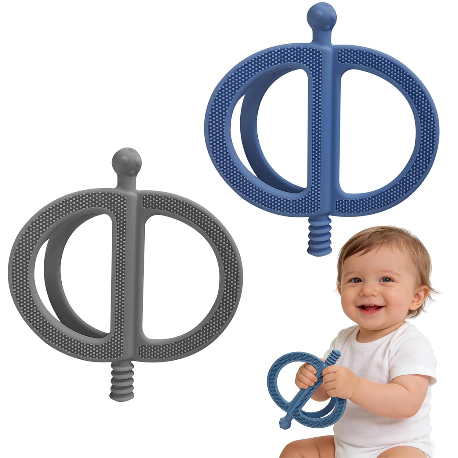YAPROMO Silicone Teether Toys for 0-36 Months Babies, Teether Tubes for Teething Pain Relief - Anti-Choking Straw Tube Design, Sensory Teething Toys for Infants & Toddlers