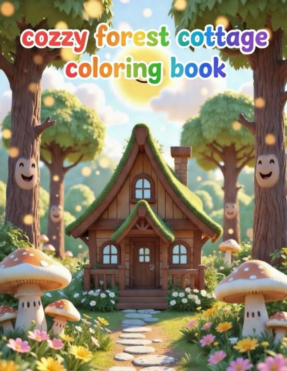 Cozy Forest Cottage Coloring Book: 30 Adorable Woodland Scenes for Creative Kids Ages 4–8