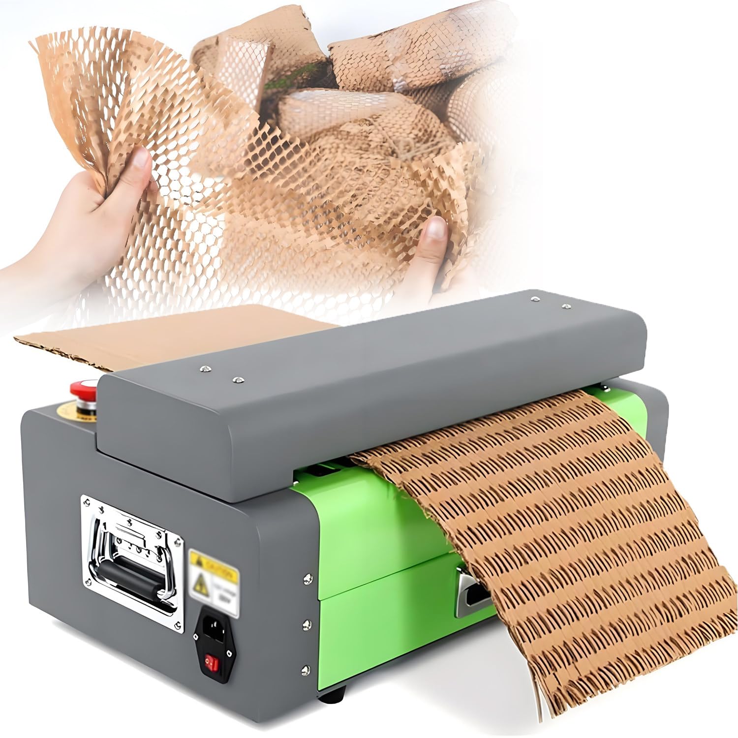Polstermaschine Papierwabenverpackungen,200w Altkartonzerkleinerer,Kartonschneidemaschine,Schreddergeschwindigkeit 3 M/Min,für Verpackung Schutz Lagerhallen