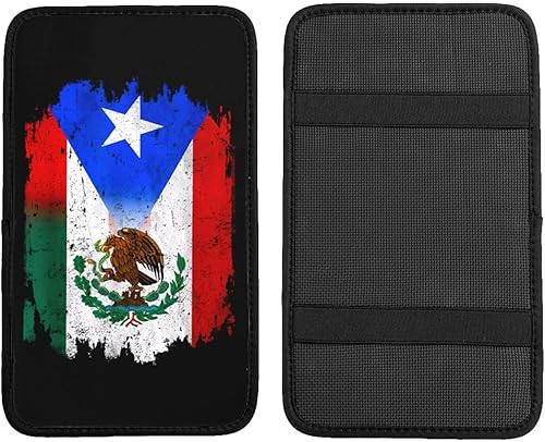Miniatura 2 de Funda de cojín para reposabrazos de automóvil, diseño retro de México y bandera de Puerto Rico, ajuste universal, accesorios decorativos para