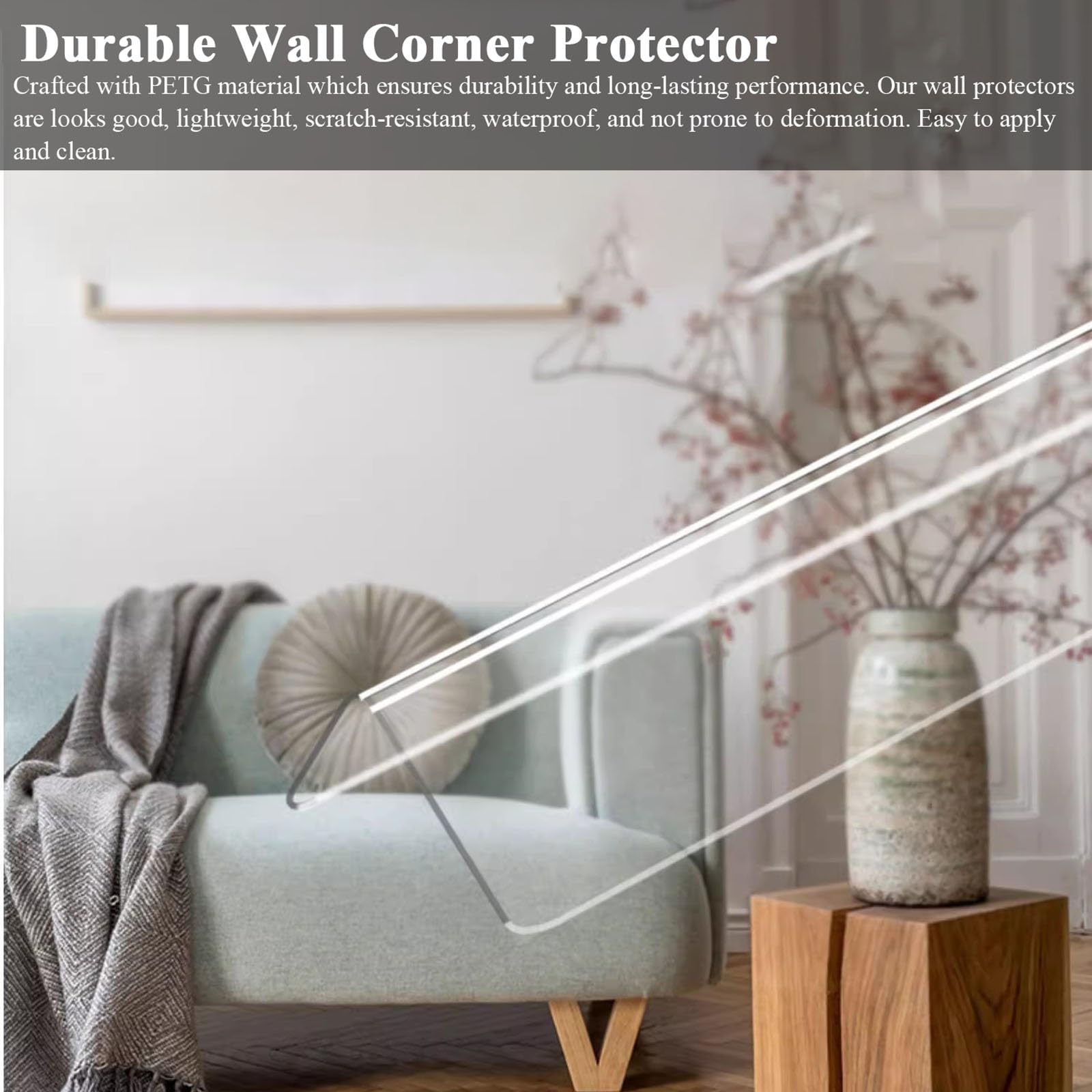 C - Protectores de esquinas autoadhesivos para paredes, muebles, escaleras, chimeneas, seguridad infantil y protección del hogar, fácil instalación