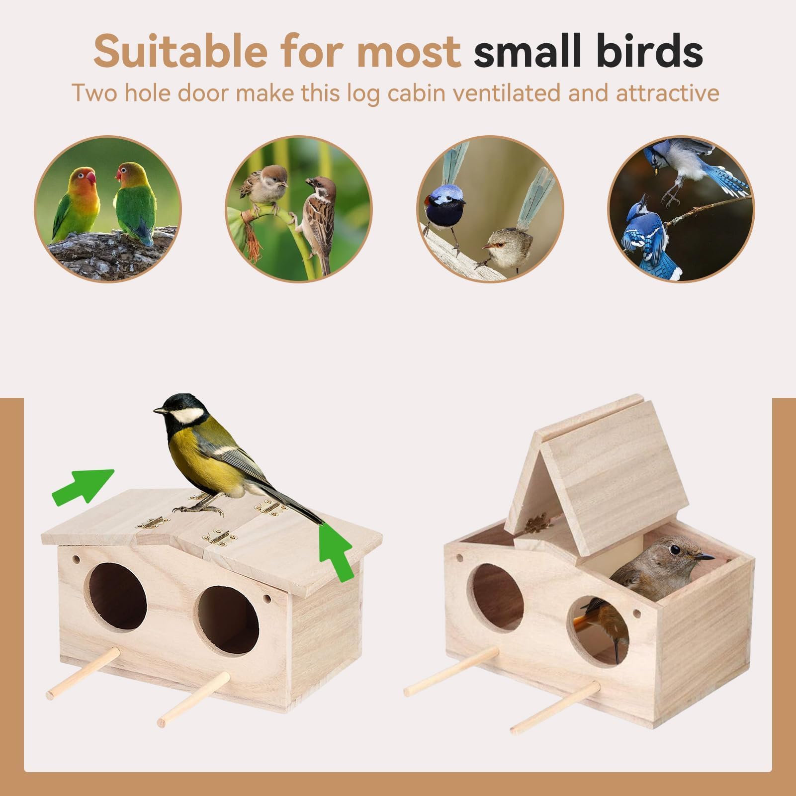 Amazon.com : Parakeet Nesting Box, Bird House Wood Breeding Box