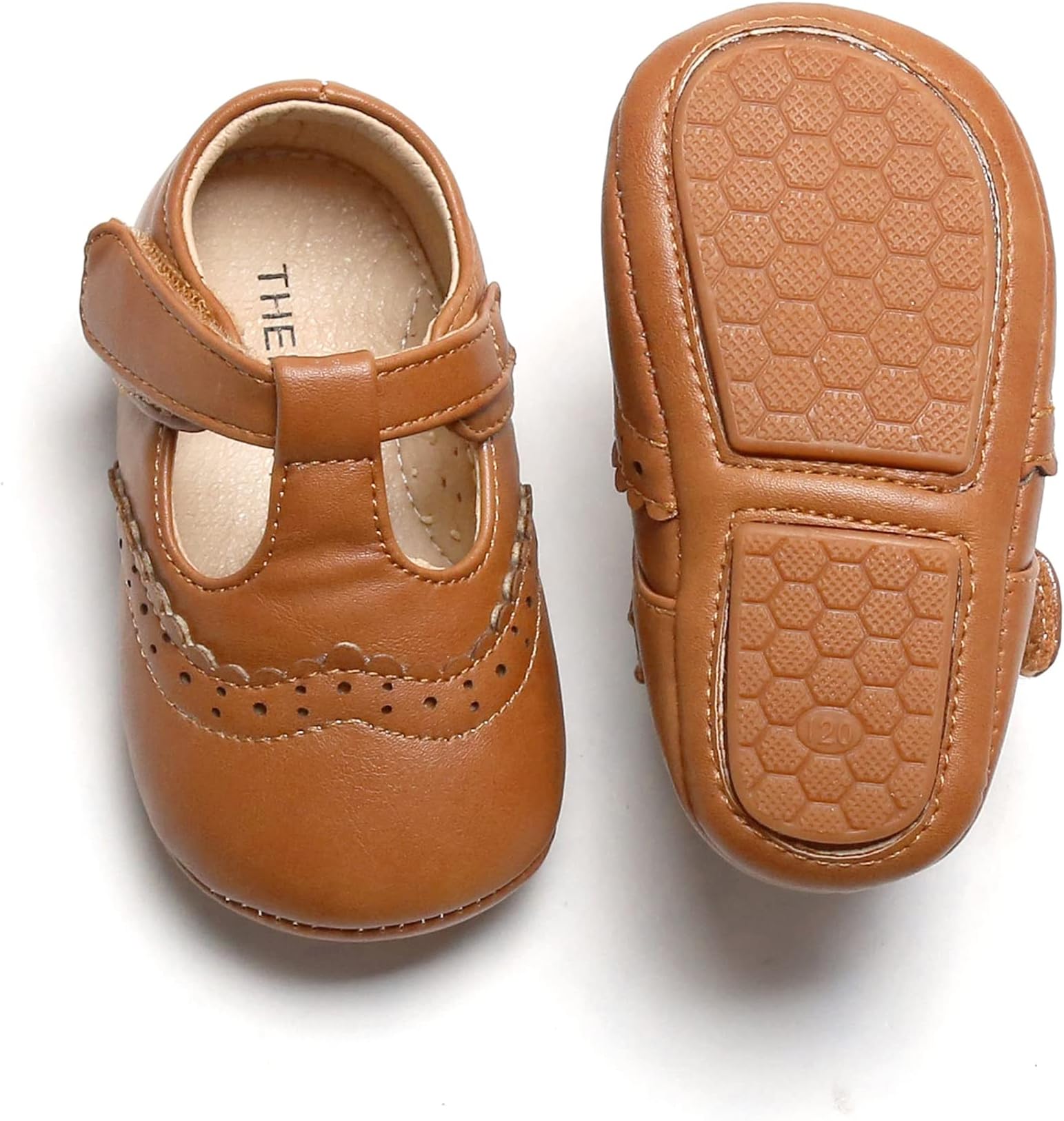 THEE BRONUnisex Baby Moccasins Leather Shoes Soft Sole Toddler Walker Sneakers