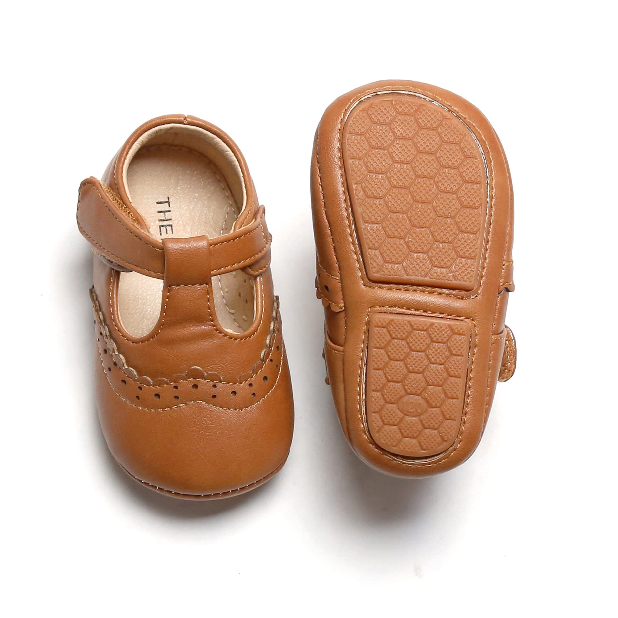 THEE BRONUnisex Baby Moccasins Leather Shoes Soft Sole Toddler Walker Sneakers