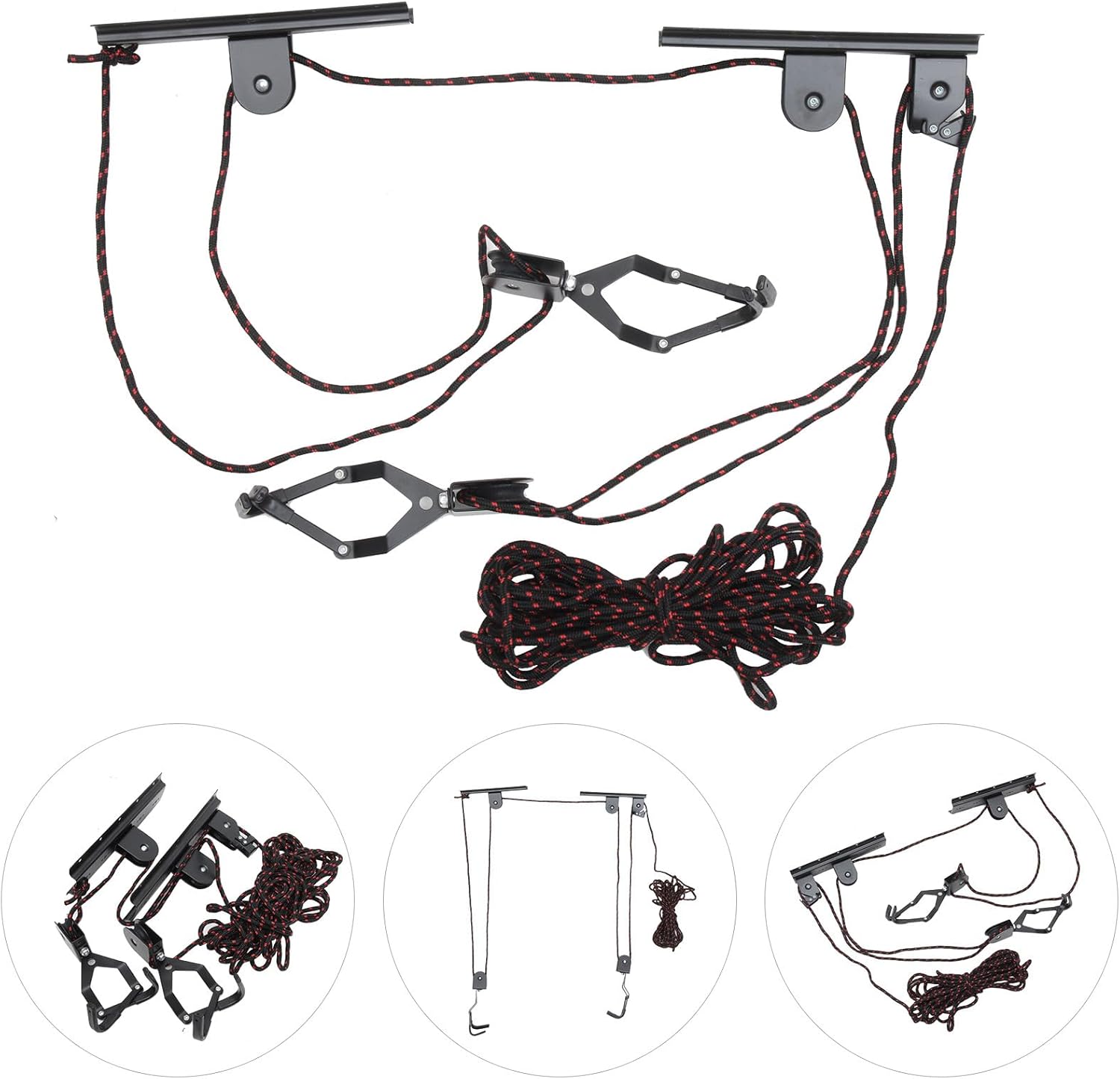 Cabilock Heavy Duty Bike Hoist Ceiling Mount Rack Black Steel Bicycle Storage Hanger for Garage Indoor Use Space-saving Wall Mounted Bicycle Organizer Random Random Color