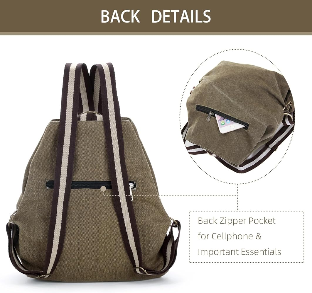 Amazon.com | Goodhan Women Canvas Backpack Daypack Casual