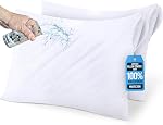Beddora 2 Pack protecteurs oreillers Taille Reine – Couvertures étanches pour oreillers zippés, punaise de lit & Enveloppes d'oreillers antidérapantes 20 x 30 Poches, housses d'oreiller imperméables sans bruit pour dormir