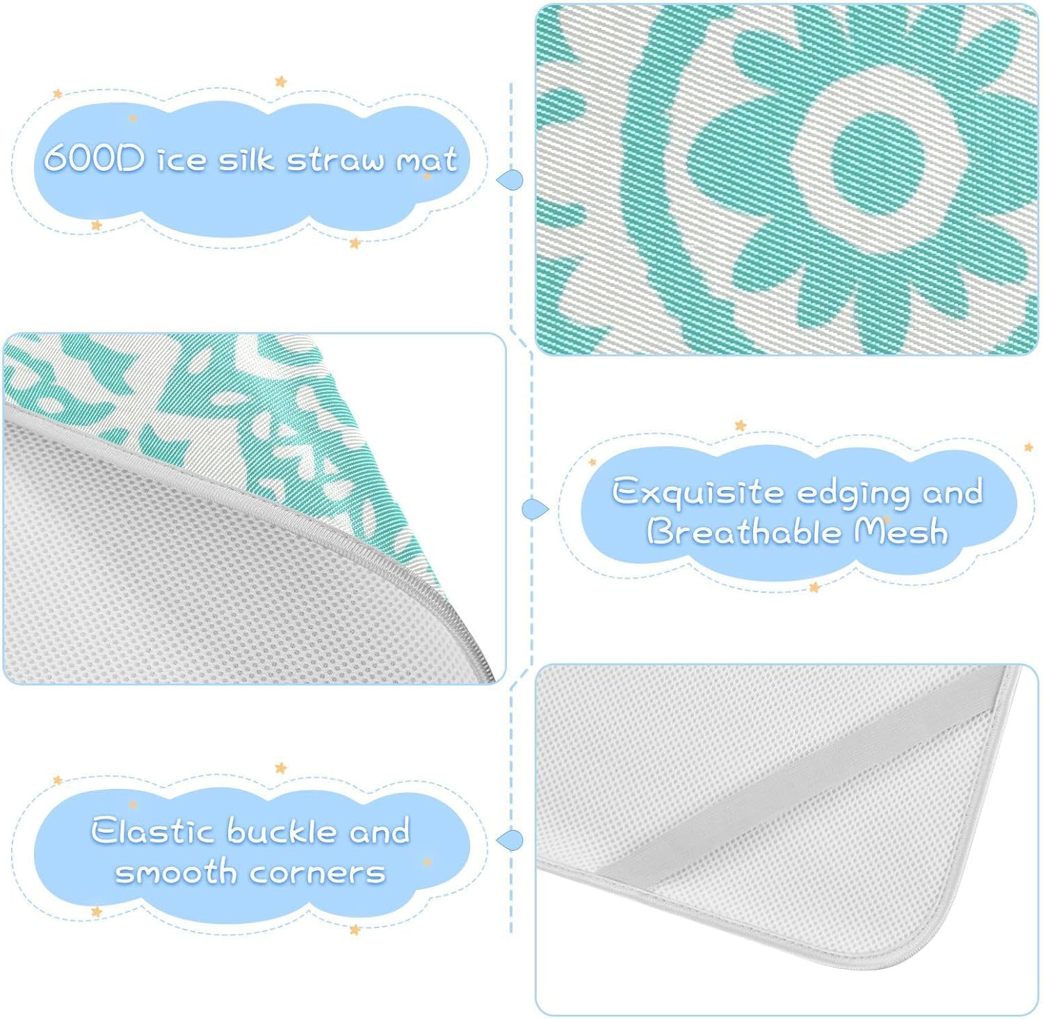 Cooling Baby Toddler Mattress 28" x 52"Reusable Bed Pads for Adults for Baby&Toddler Boho Mint Green Vintage Flowers