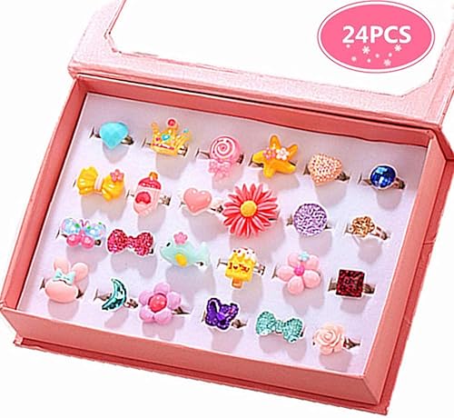 Miniatura 4 de NSQFKALL Western Rings for Women in Box Adjustable Girl Rings Little Duplication Ring (24 No Rings