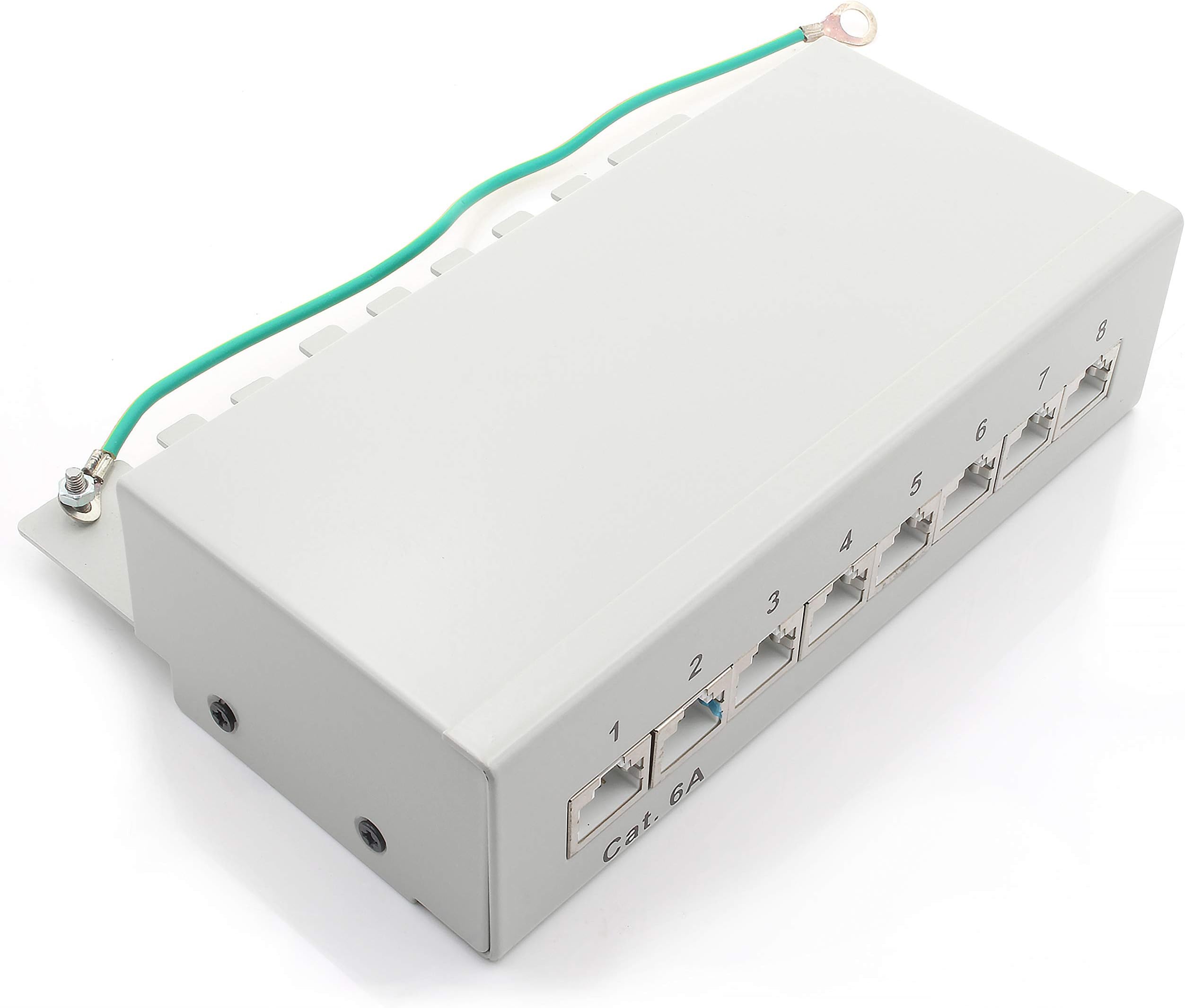 1aTTack.de 367465 CAT6a 8-Port LSA+ Connection Panel - White