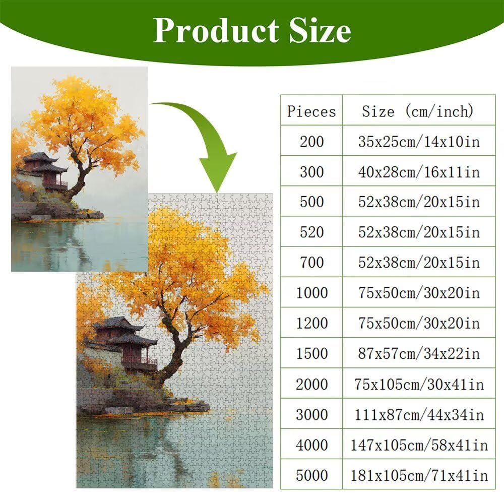 Puzzle 1500 Piezas Adultos Otoño & Árbol, Rompecabezas con Letras Traseras y Póster, Pasatiempo Antiestrés, Decoración de Pared, Regalo Decorar Mujer Hombre 87 x 57 cm (14 Años +) P3#1143