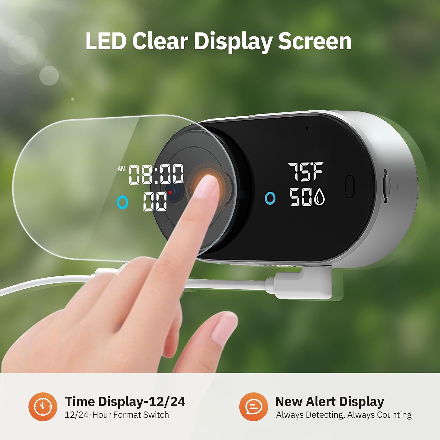 Girafit 5MP 3K Window Camera for Home Security Indoor Camera for Outdoor Monitoring with Temperature and Humidity Sensor Color Night Vision AI Human Detection Two Way Audio Remote Viewing Easy Install