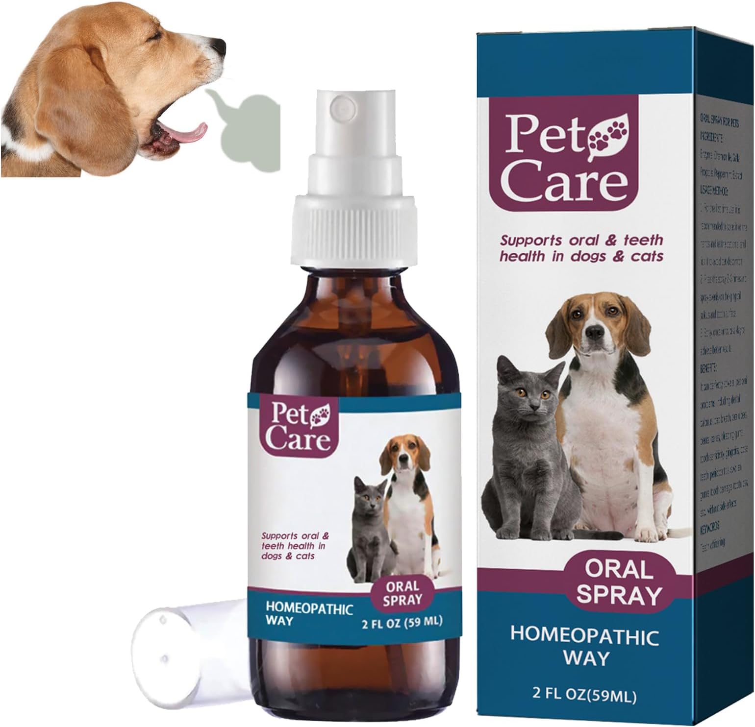 Pet Oral Cleaning Sprays,Pet Bad Breath Cleaning Sprays,Pets Dental Care Sprays,Bad Breath Treatment for Dogs and Cats,Pet Natural Teeth Cleaning and Breath Freshener,Pet Tooth Cleaning Spray