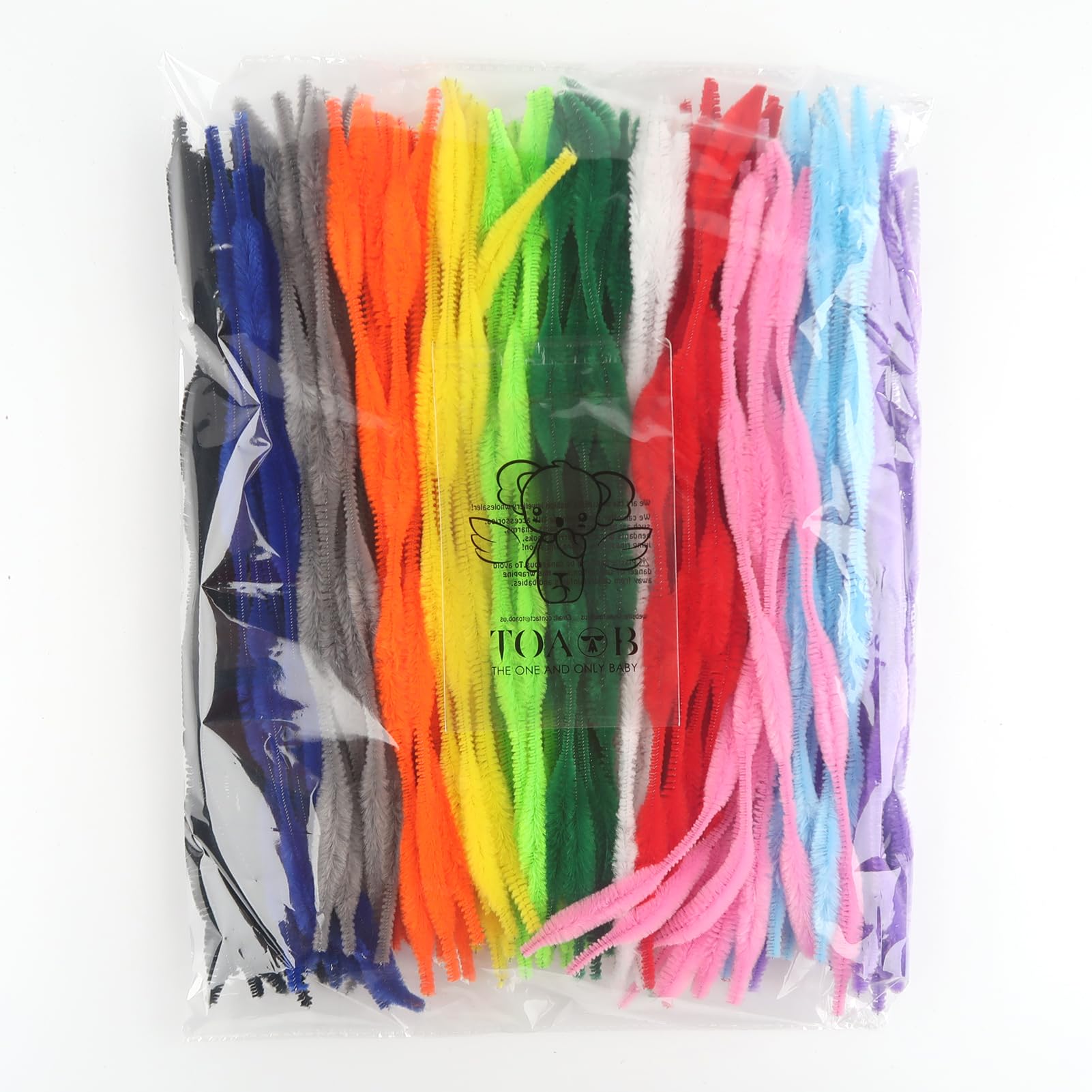 TOAOB - 120 limpiadores de tuberías peludos con baches, 12 colores surtidos, tallos de chenilla, suministros para manualidades, 0.512 in x 12 pulgadas, para decoración de manualidades 7