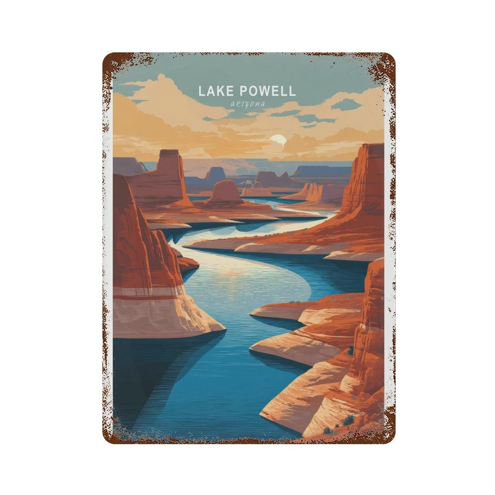 xiaoxiaoshen Lake Powell Arizona Travel Desert Home Decor Wall Decor Art Metal Tin Poster Modern Home Decor Art Home Bar Shop Decorations Vintage Sign 40x30cm