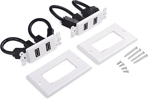 Miniatura 6 de Cable Matters Paquete de 2 placas de pared HDMI de 2 puertos en blanco (soporte de paso 4K UHD, ARC y Ethernet)
