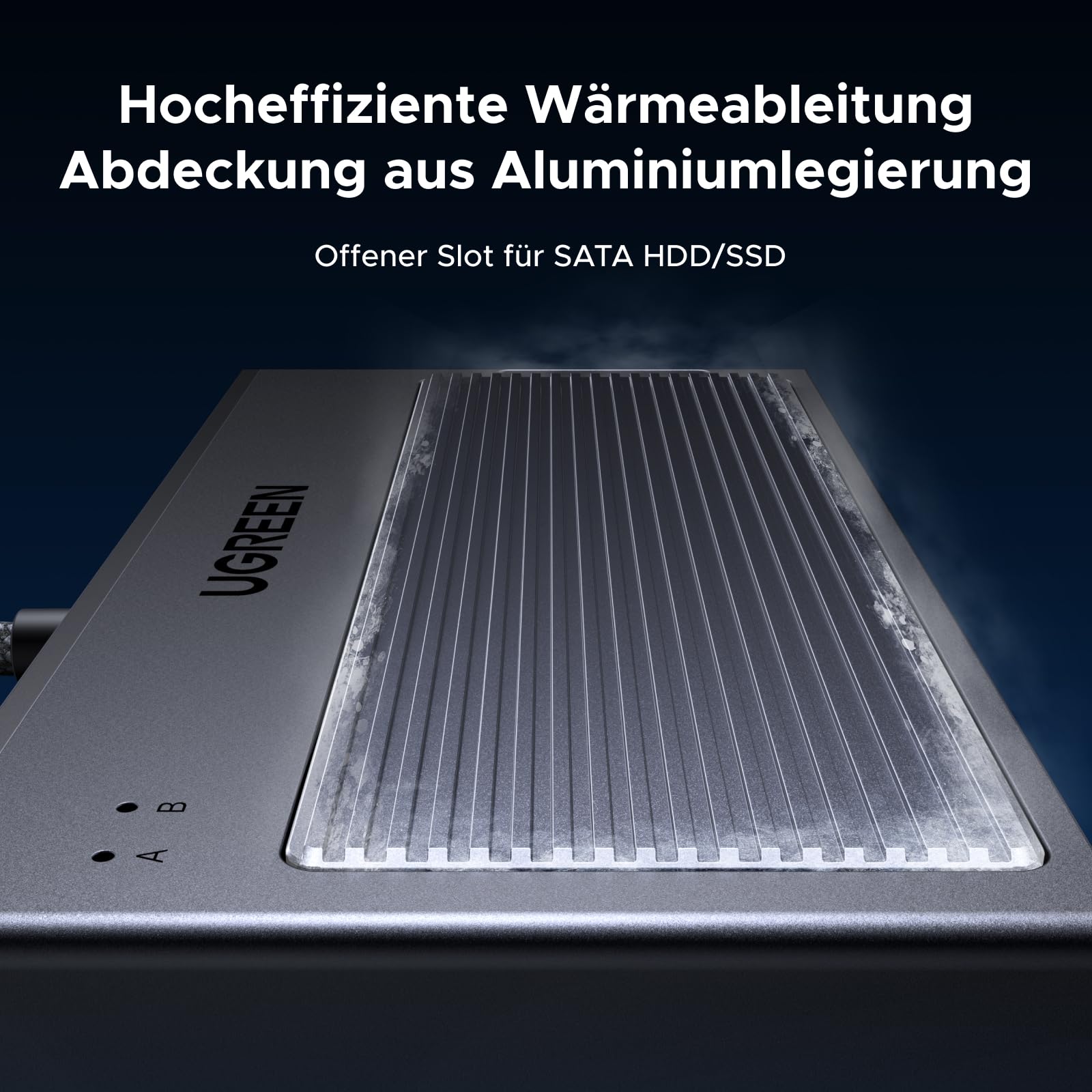 UGREEN 2 in 1 M.2 NVMe SATA USB Adapter, 10Gbps Festplatten Adapter für M.2 NVMe SSDs und 2,5/3,5 Zoll SATA HDD & SSD, Festplatten Dockingstation kompatibel mit Windows, MacOS, Linux(Werkzeuglos)