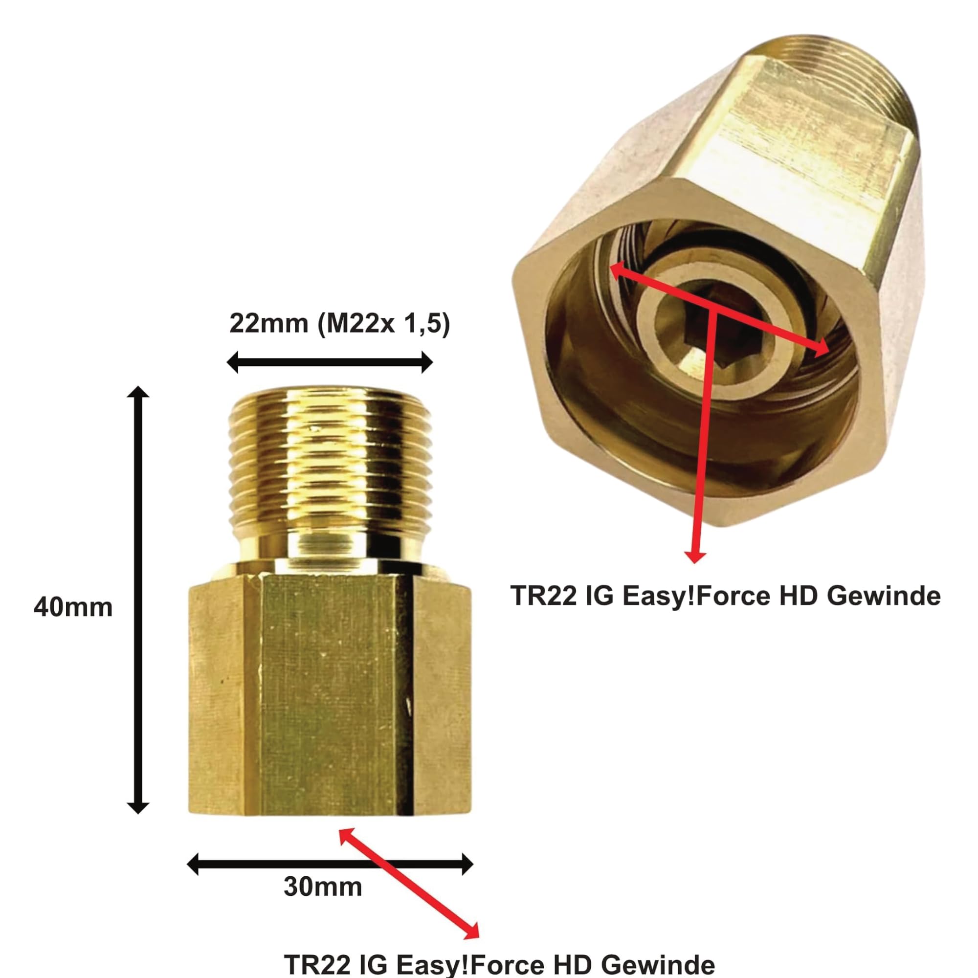 Adapter / Connector M22  Karcher HD G1/4F  Voor Het Aansluiten Van Accessoires Met 1 4 Schroefdraad Op De Hd Hds Serie
