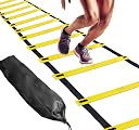 Serveuttam Agility Ladder 8 Meter Speed Training Ladder with 16 Adjustable Rungs, for Soccer, Football, Sports Training - Includes Heavy Duty Carry Bag Speed Ladder (Multicolor) (Yellow, 8 m) gallery image