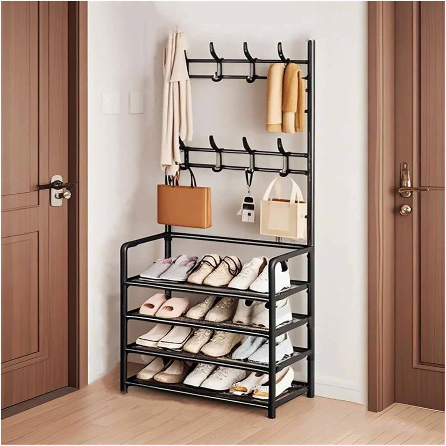Compatible for Multi Layer Shoe Rack Four Coat and hat Living Room Entrance Apartment and Shoes