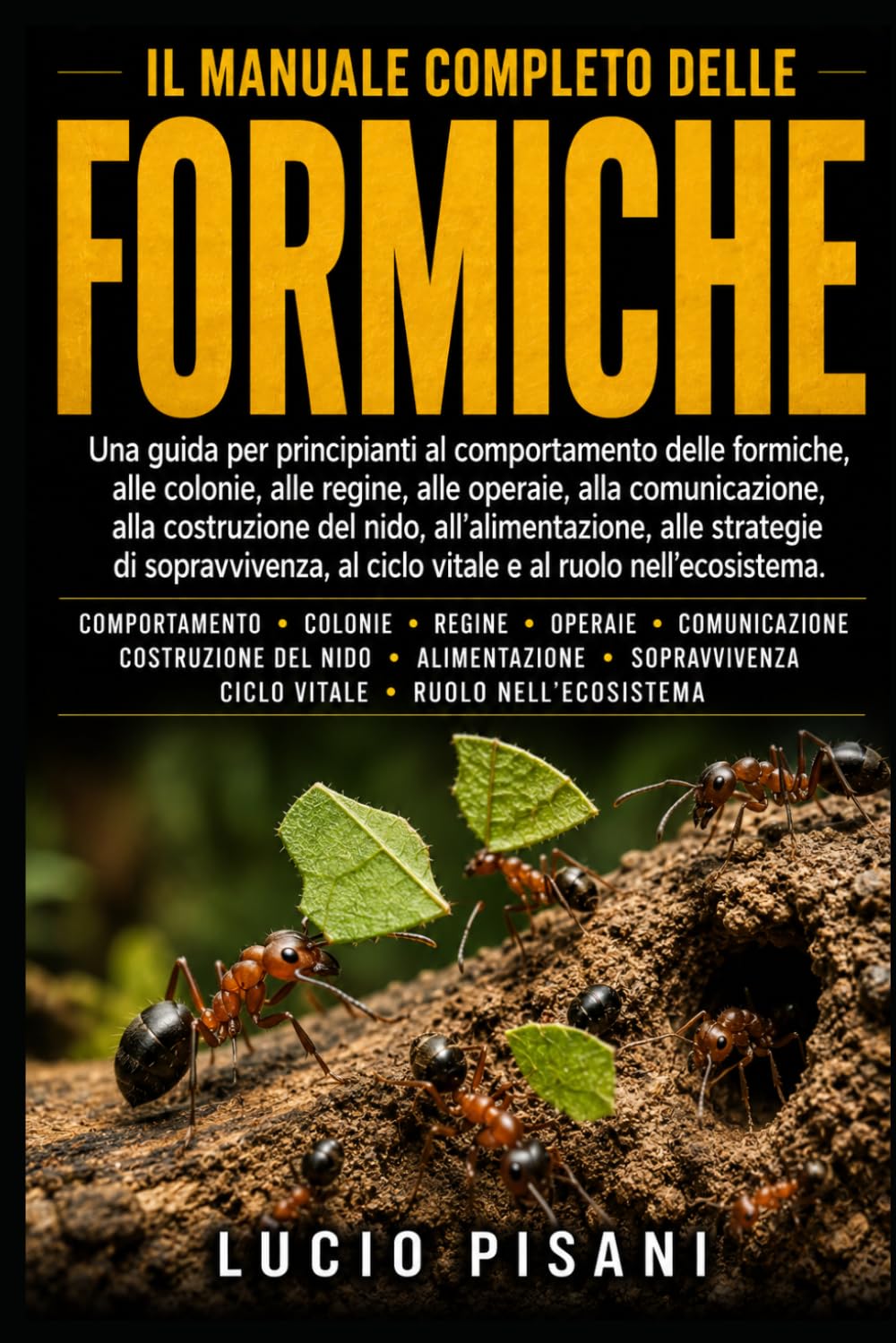 IL MANUALE COMPLETO DELLE FORMICHE: Una guida per principianti al comportamento delle formiche, alle colonie, alle regine, alle operaie, alla ... di sopravvivenza, al ciclo vitale e a