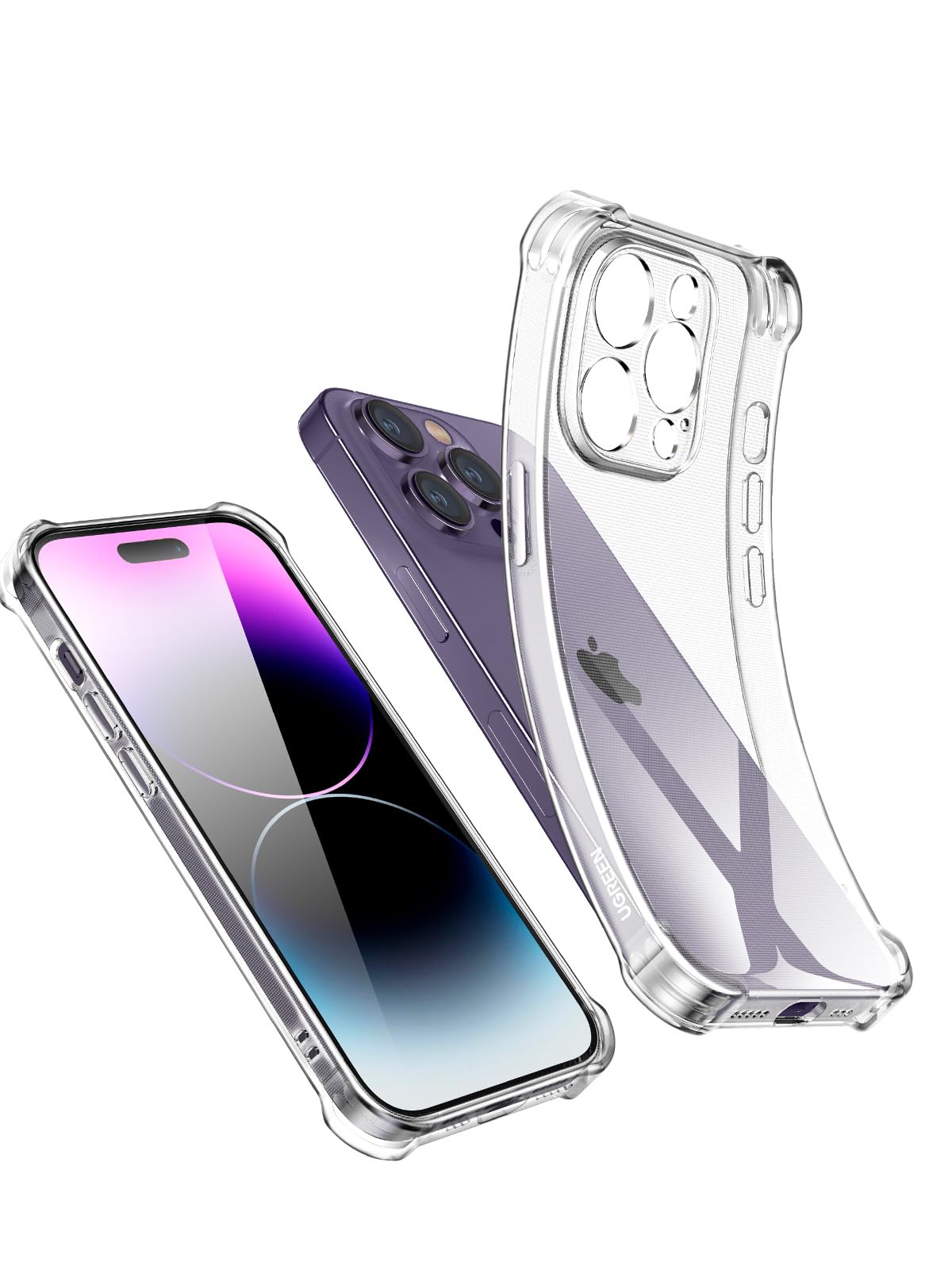 UGREEN iPhone 14 Pro Case 6.1 Inch Ultra Slim Case, Soft TPU Material with 4 Corners Bumper, Shockproof Protection Anti-Scratch Anti-Drop Clear Cell iPhone 14 Pro Cover, Compatible with iPhone 14 Pro