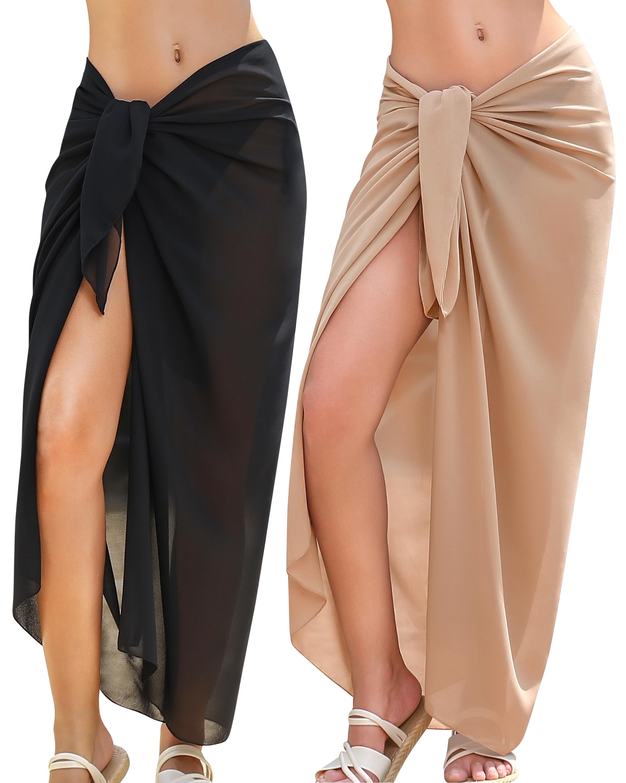 Womens Beach Sarong Chiffon Swimsuit Coverups Sheer Bikini Wraps for Swimwear Bathing Suit Cover Up