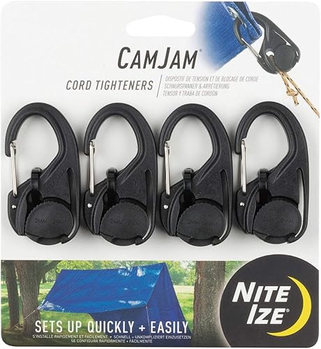NITEIZE Cam Jam, tensor de cuerda, accesorios de metal flexibles, fácil, ajuste de longitud de cuerda, tensor de cuerda, accesorio de tienda de