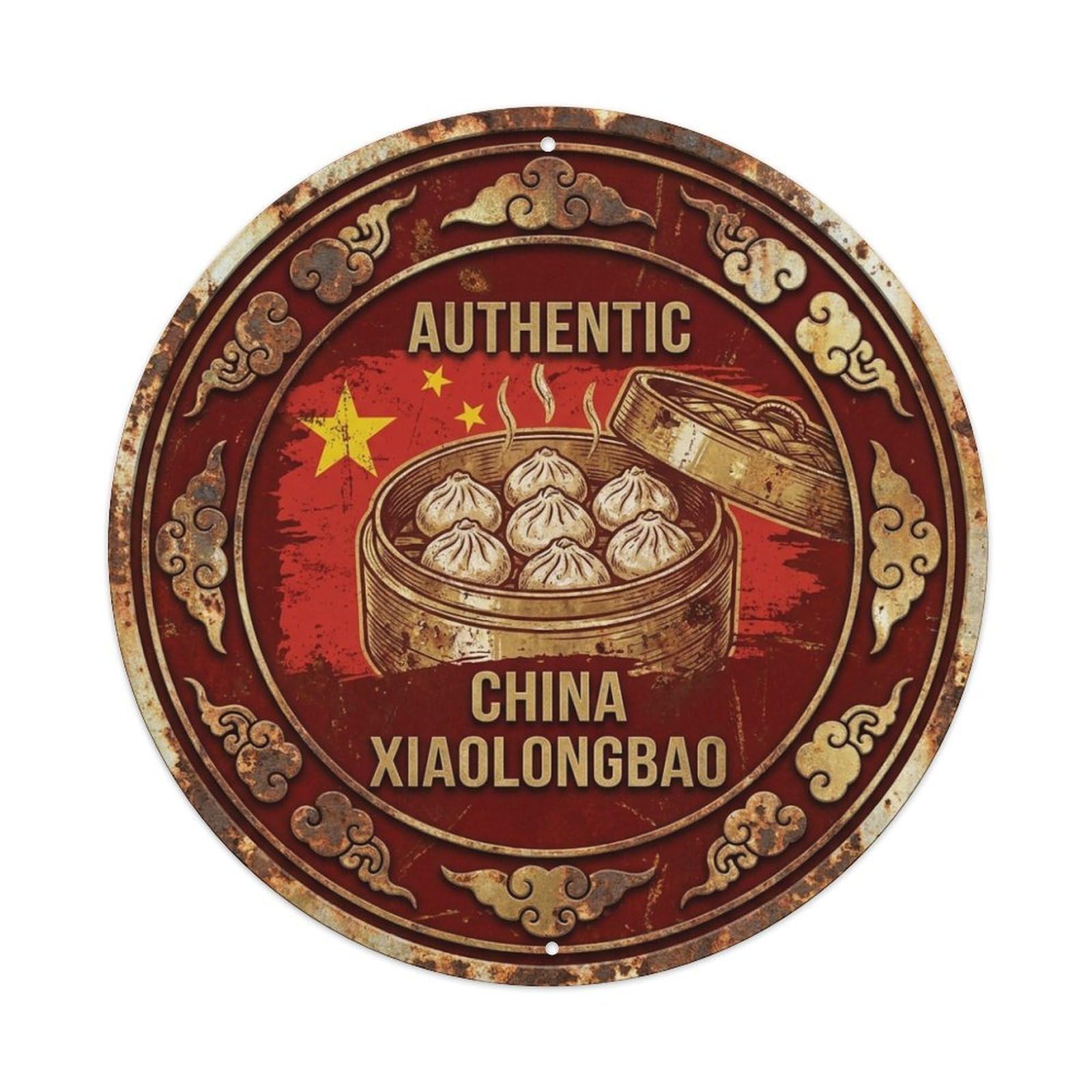 Olhnbad Style China Travel Xiaolongbao Dumpling Dish Cuisine Metal Tin Sign