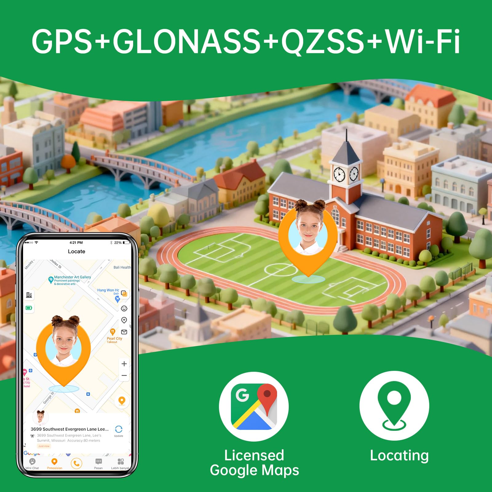 imoo Z1 Reloj Inteligente niño，smartwatch niños con GPS y Llamadas， 4G Smartwatch Niños con Tarjeta SIM y Video HD，IPX8 Reloj Inteligente niño Resistente Agua (Z1, Verde)
