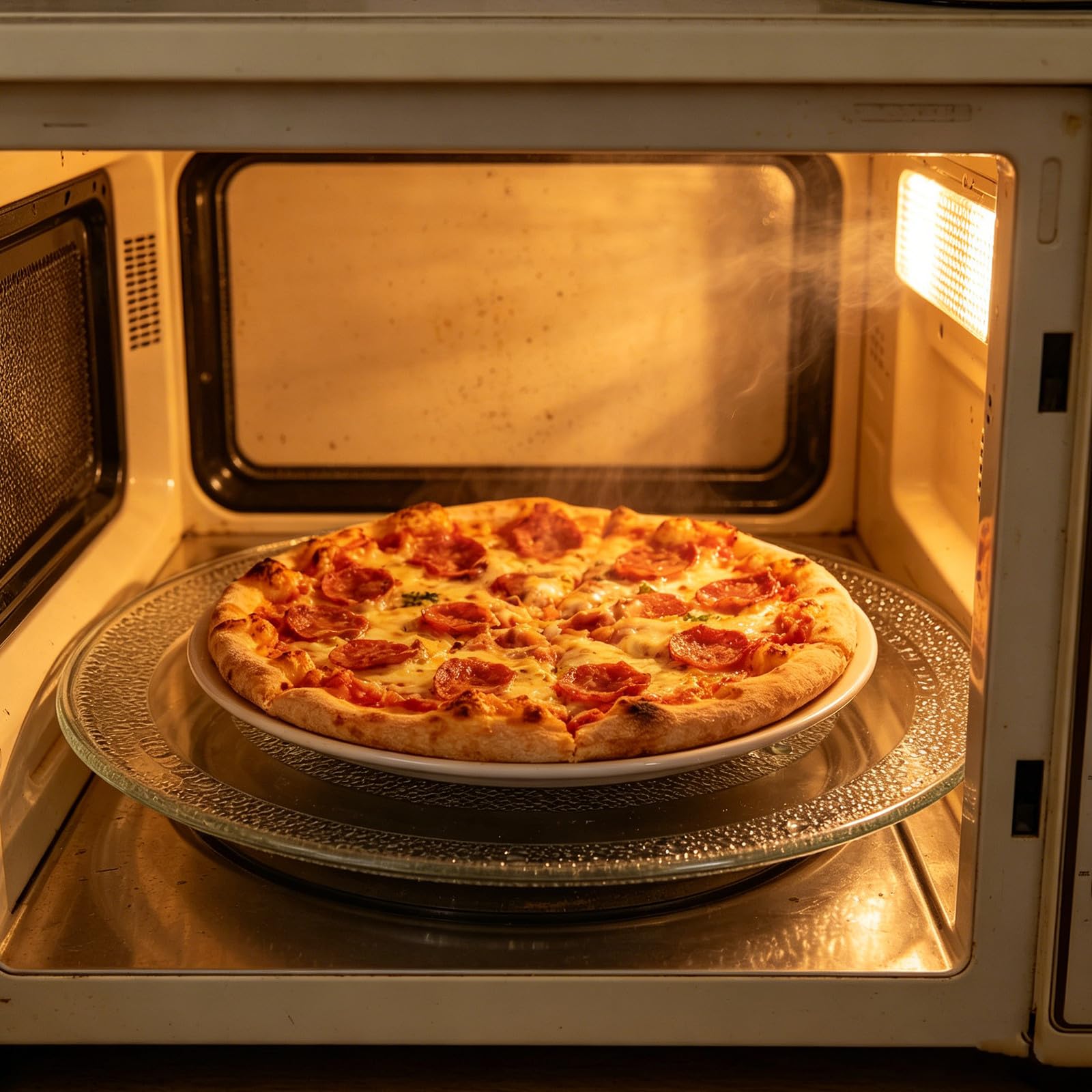 Plato giratorio de vidrio para microondas: Plato giratorio de repuesto para recalentar y cocinar alimentos en el horno, 31,5 cm/12,4 pulgadas.